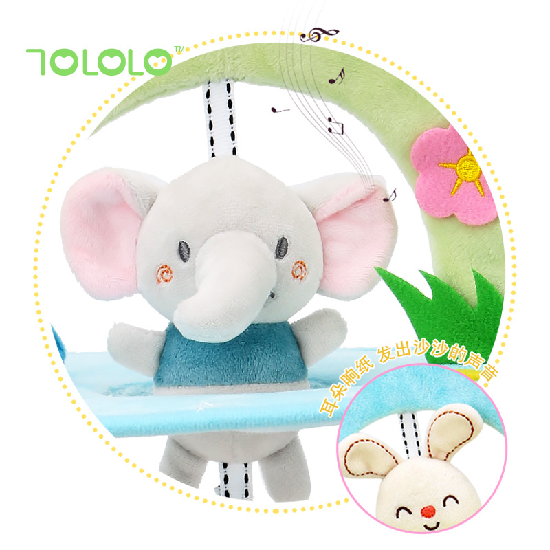 Newborn toy animal series wind chime, infant and toddler baby bed cart, hanging plush early education baby bed bell Application Scenario