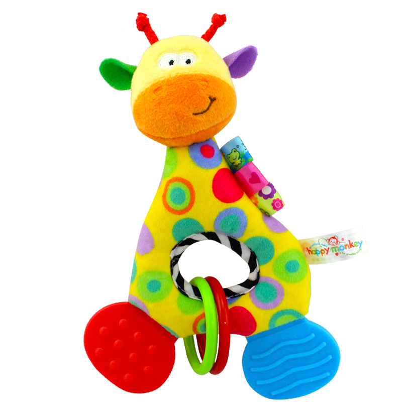 Baby teething ring plush toy, baby hand ring, newborn comfort doll Item Picture
