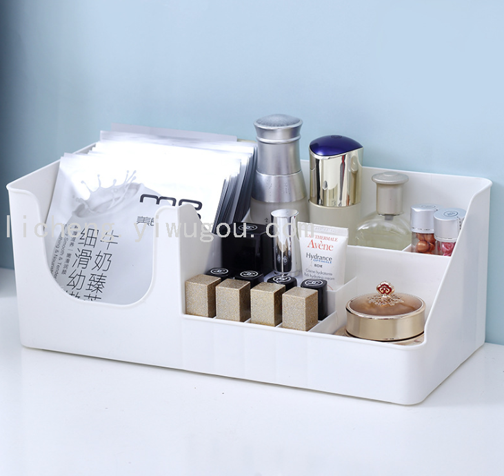 35823 Cosmetics Storage Box, female student dormitory desktop, simple large cosmetics box, dressing table, skin care products and facial masks shelf Application Scenario