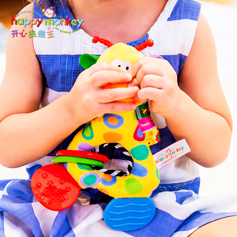 Baby teething ring plush toy, baby hand ring, newborn comfort doll Specification image