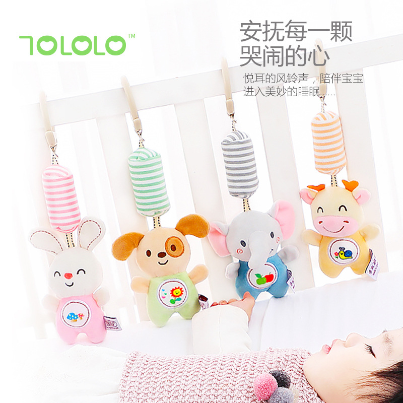 Factory direct sales of baby toys, plush children's wind chimes, soothing lathes, hanging newborn bed bells details Picture