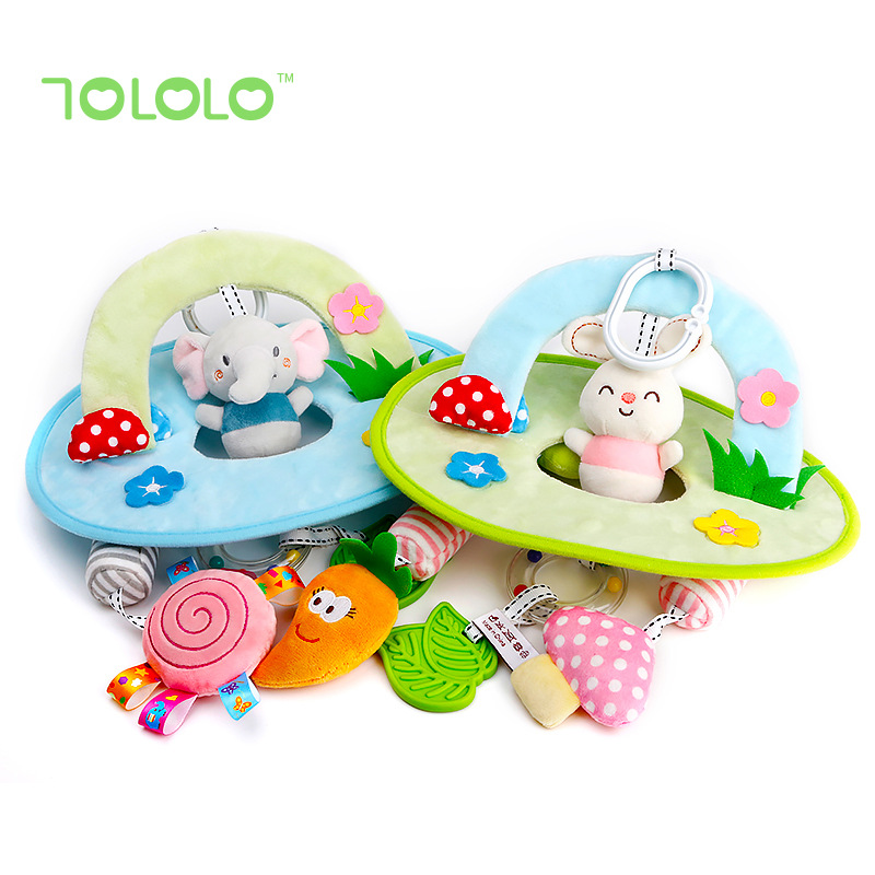 Newborn toy animal series wind chime, infant and toddler baby bed cart, hanging plush early education baby bed bell details Picture