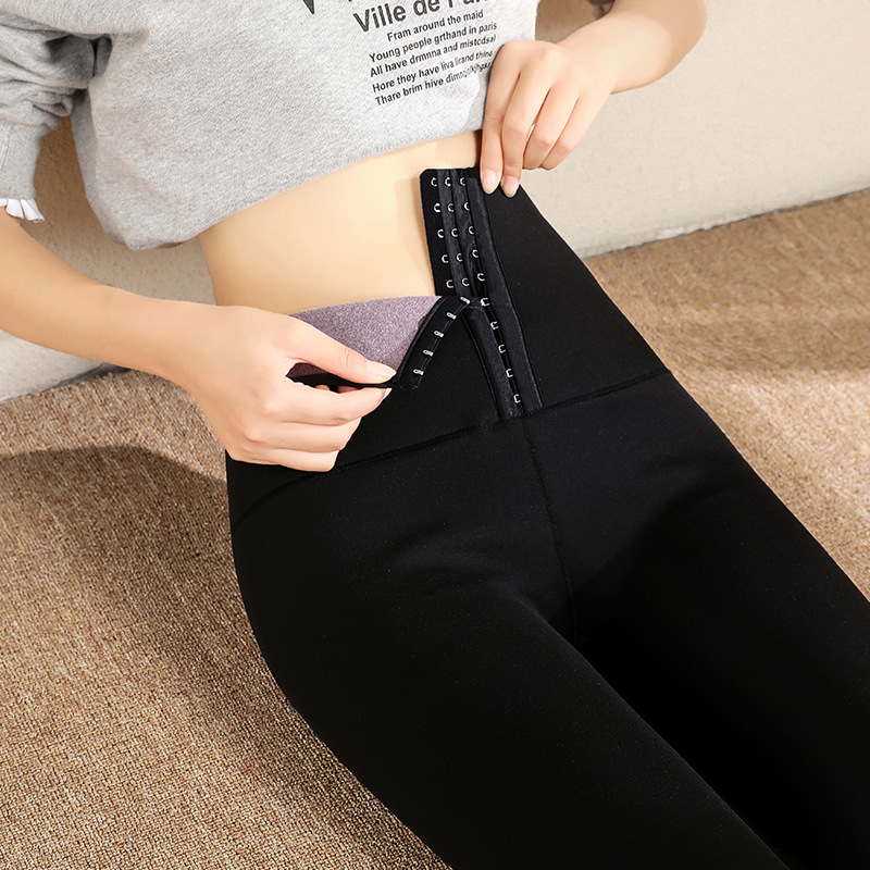 Fleece shark skin button-down Barbie pants for women in winter, large-sized moisturizing match pants, cationic popular base pants Application Scenario