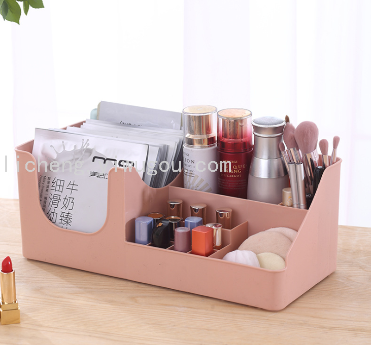 35823 Cosmetics Storage Box, female student dormitory desktop, simple large cosmetics box, dressing table, skin care products and facial masks shelf details Picture