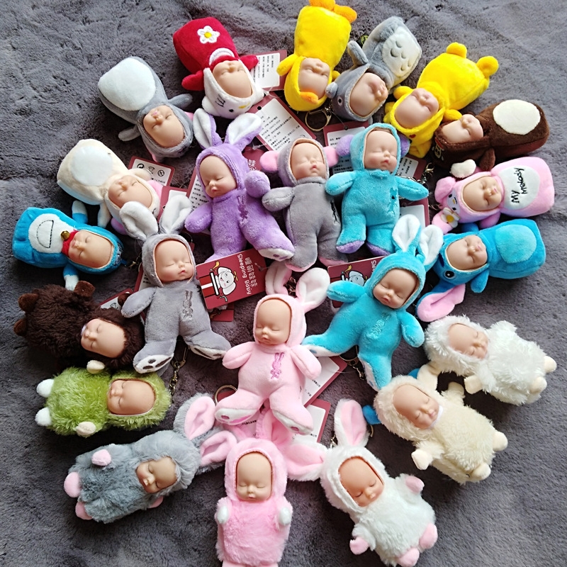 Factory direct sales of sleeping cute vinyl dolls, creative decorative gifts, grabbers, mobile phones, bags, pendants, sheep suits h full figure