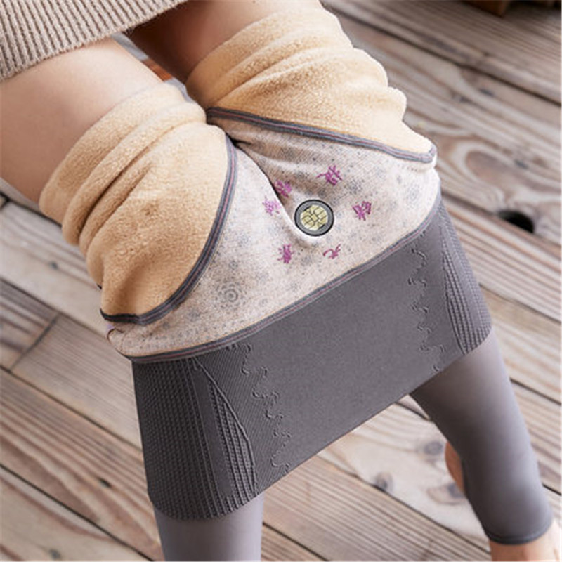 High-waisted, belt-cinching, hip-lifting, bare-legged women's must-have leggings for winter, thickened and flexed Barbie tights, germanium element one-piece pants Specification image