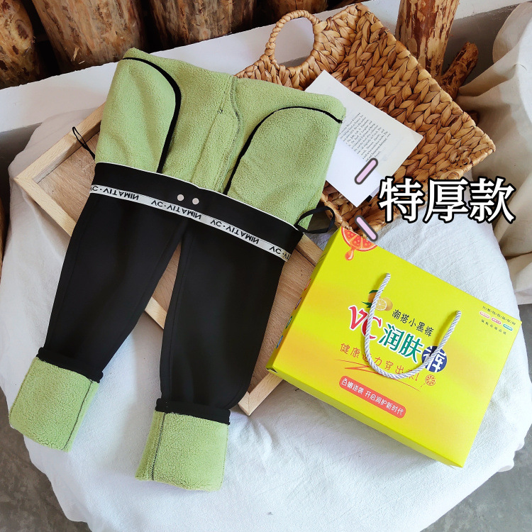 VC pants, extra-thick lamb fleece leggings, women's outerwear, large-sized women's pants, autumn and winter fleece and thickened thermal pants, women's mom pants