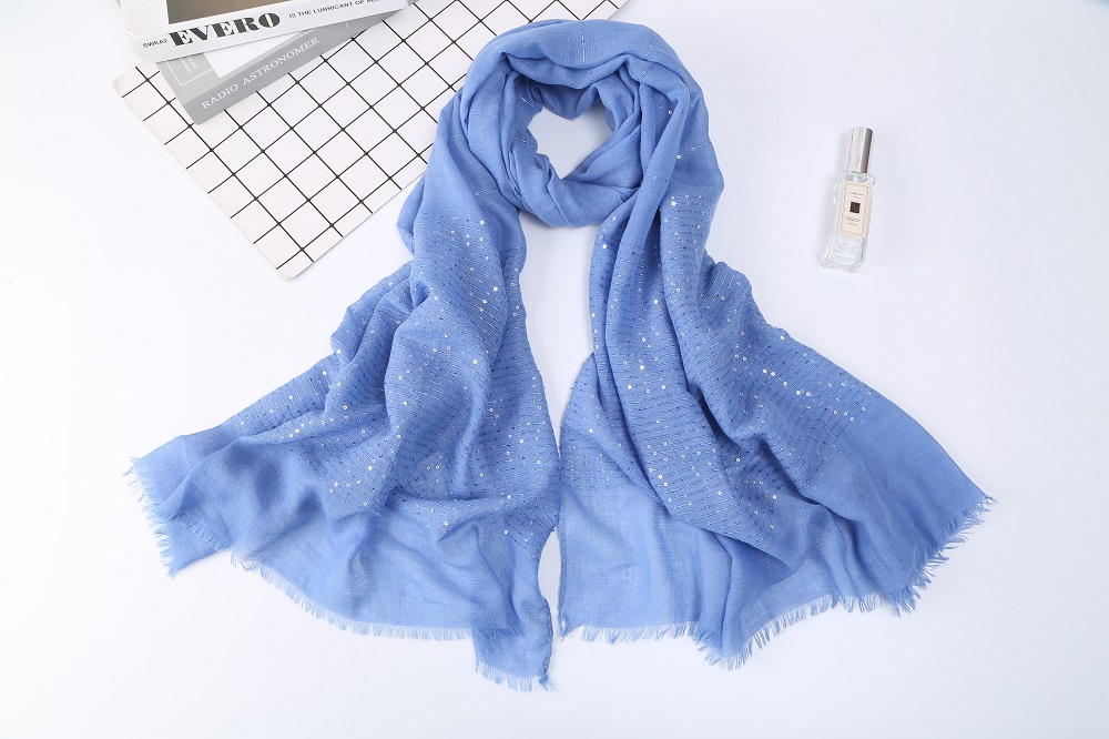 Spring and Autumn 2021 new sequin yarn-dyed silk scarf scarf manufacturers direct spot full figure