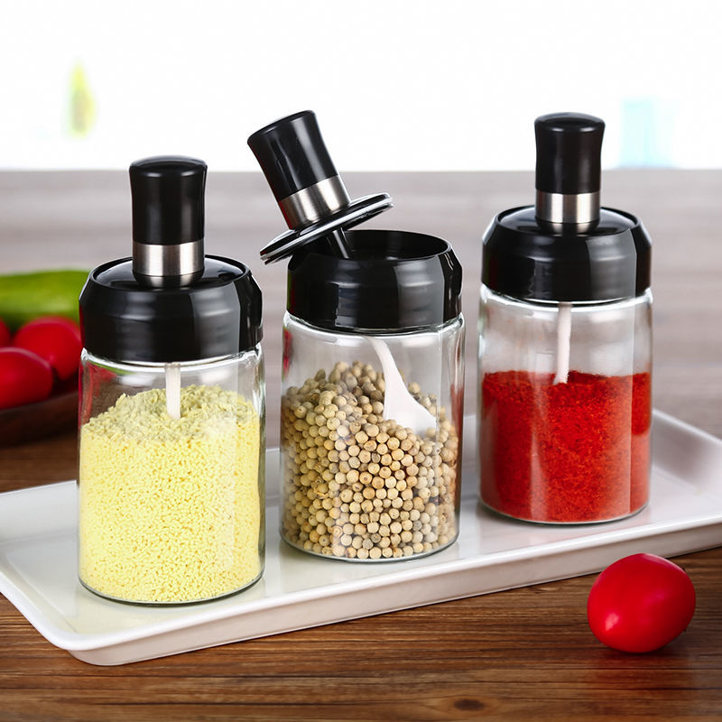 G1121 Premium spoon-cap integrated seasoning bottle, seasoning jar, soy sauce bottle, daily kitchenware Item Picture