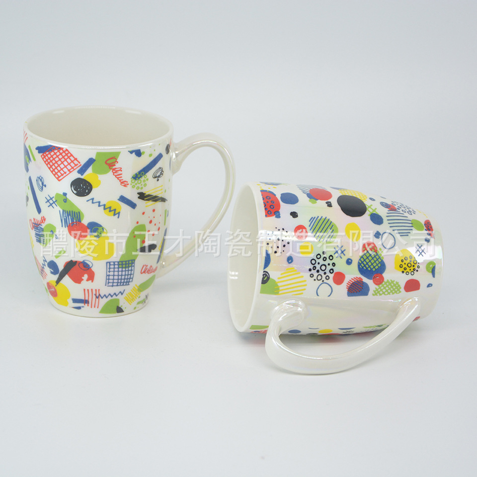 Factory direct sales of creative color ceramic mugs, customizable ceramic coffee cups and water cups details Picture