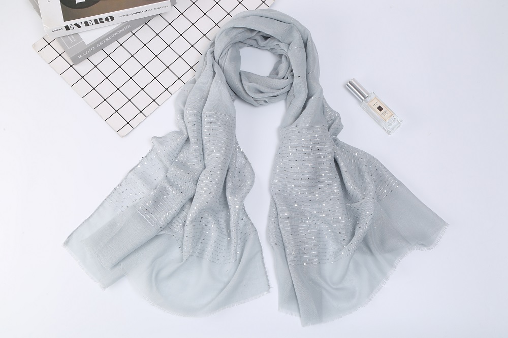 Spring and Autumn 2021 new sequin yarn-dyed silk scarf scarf manufacturers direct spot Specification drawing