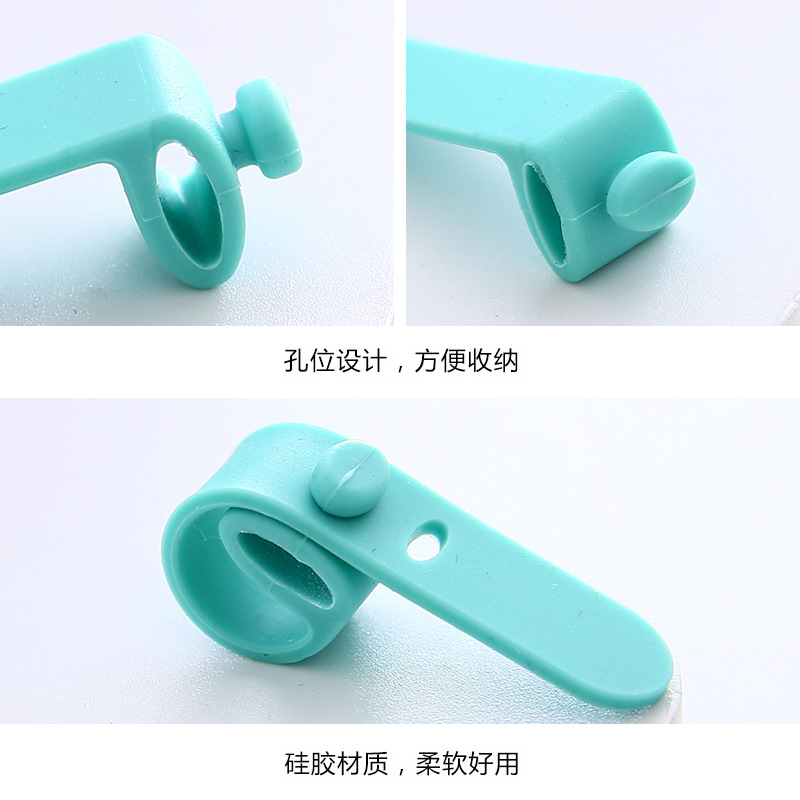 4 Silicone rubber straps, cable organizer, anti-loss earphone charging cable, binding strap, storage button, data cable winding Application Scenario