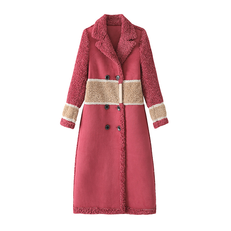 A new and fashionable Korean-style granular fleece and fur integrated woolen coat for women in winter Item Picture