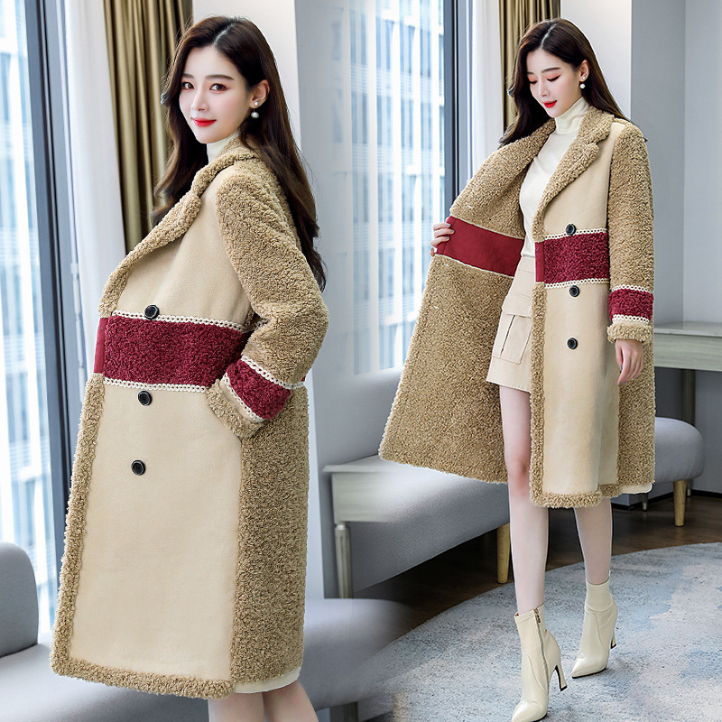A new and fashionable Korean-style granular fleece and fur integrated woolen coat for women in winter Application Scenario