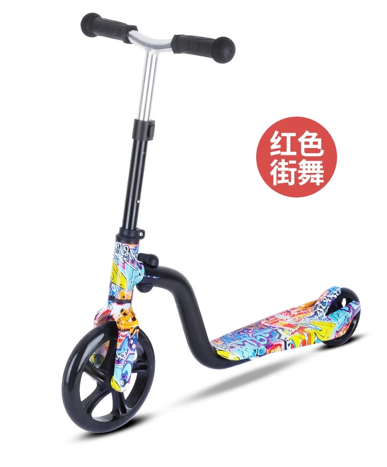 Children's two-wheeled scooter, baby big wheel graffiti two-wheeled scooter, 3-7-9 children's scooter, factory direct sales Application Scenario