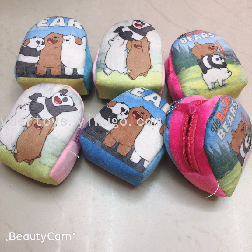 Three-dimensional small schoolbag, coin purse, coin purse, double-sided printed coin purse, bear coin purse Item Picture