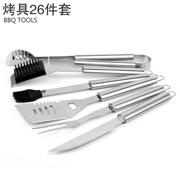 Ropa casual al aire libre herramientas de barbacoa conjunto de 26 piezas herramientas de acero inoxidable para barbacoa suministros para barbacoa caja de aluminio utensilios para barbacoa conjunto de barbacoa conjunto de barbacoa suministros al aire libre utensilios para barbacoa Specification image