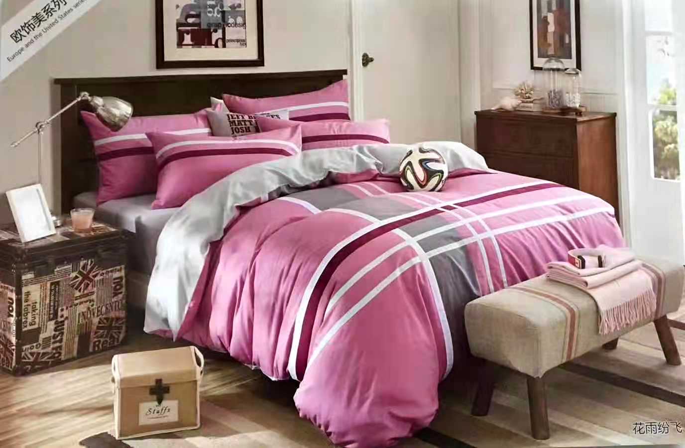 Pure Cotton Cotton Simple Fashion Splicing Four-Piece Modern Nordic Style Ab Surface Casual Manufacturers Direct Sales Application Scenario