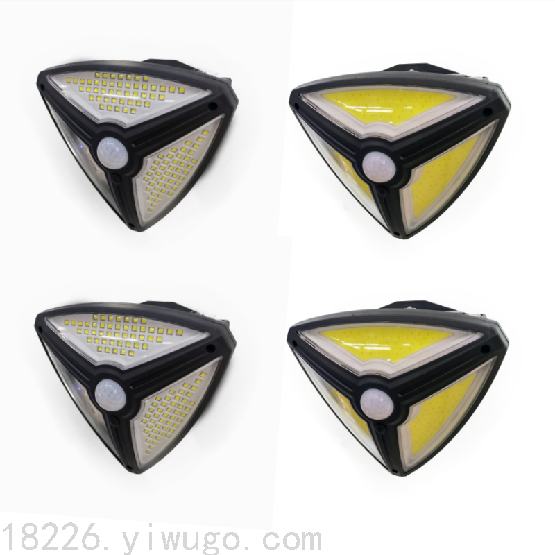 跨境新款太阳能壁灯136led壁灯家用照明户外壁灯防水花园庭院路灯