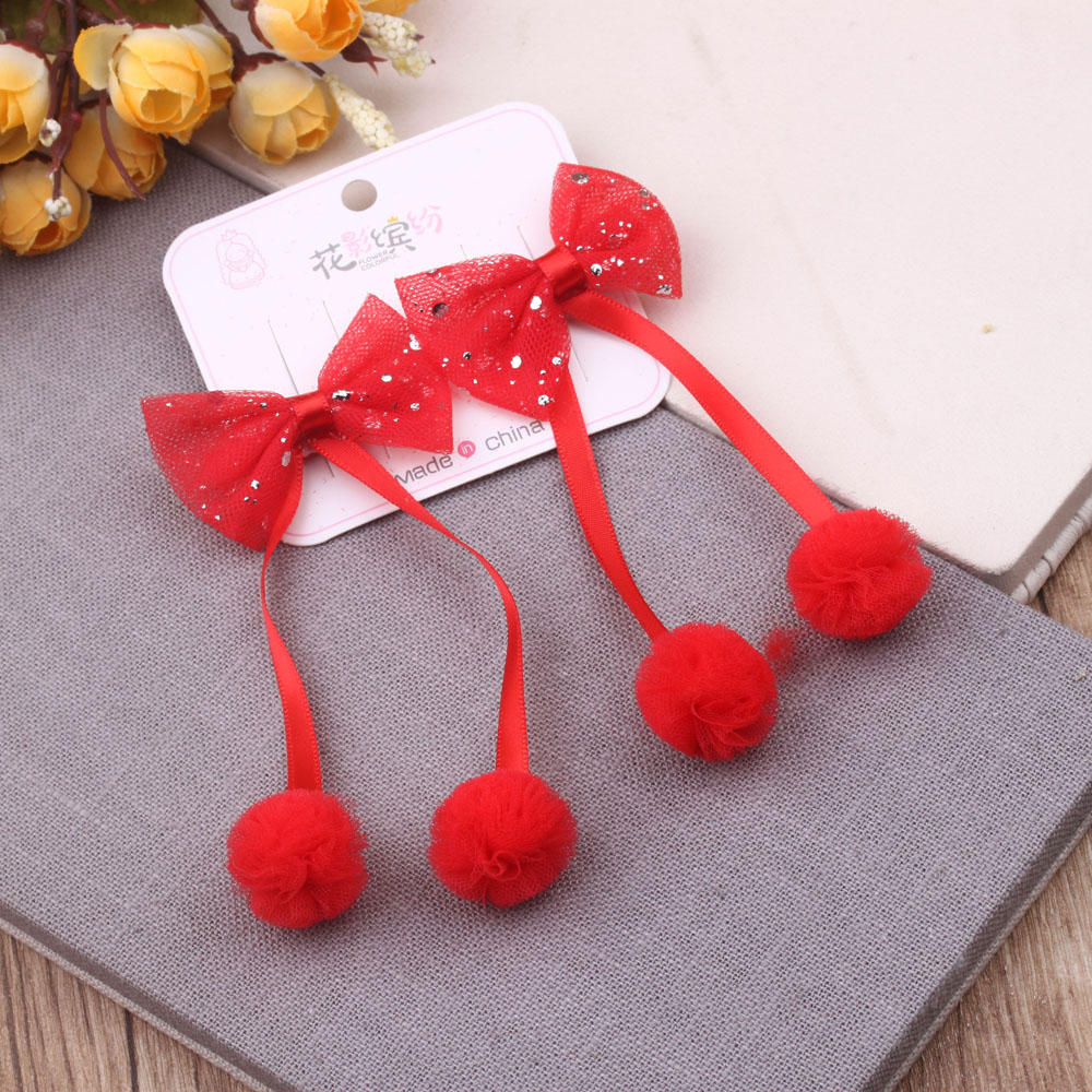 Cute children's hair accessories, Korean chiffon fabric flower hair clips, princess accessories, retro updo