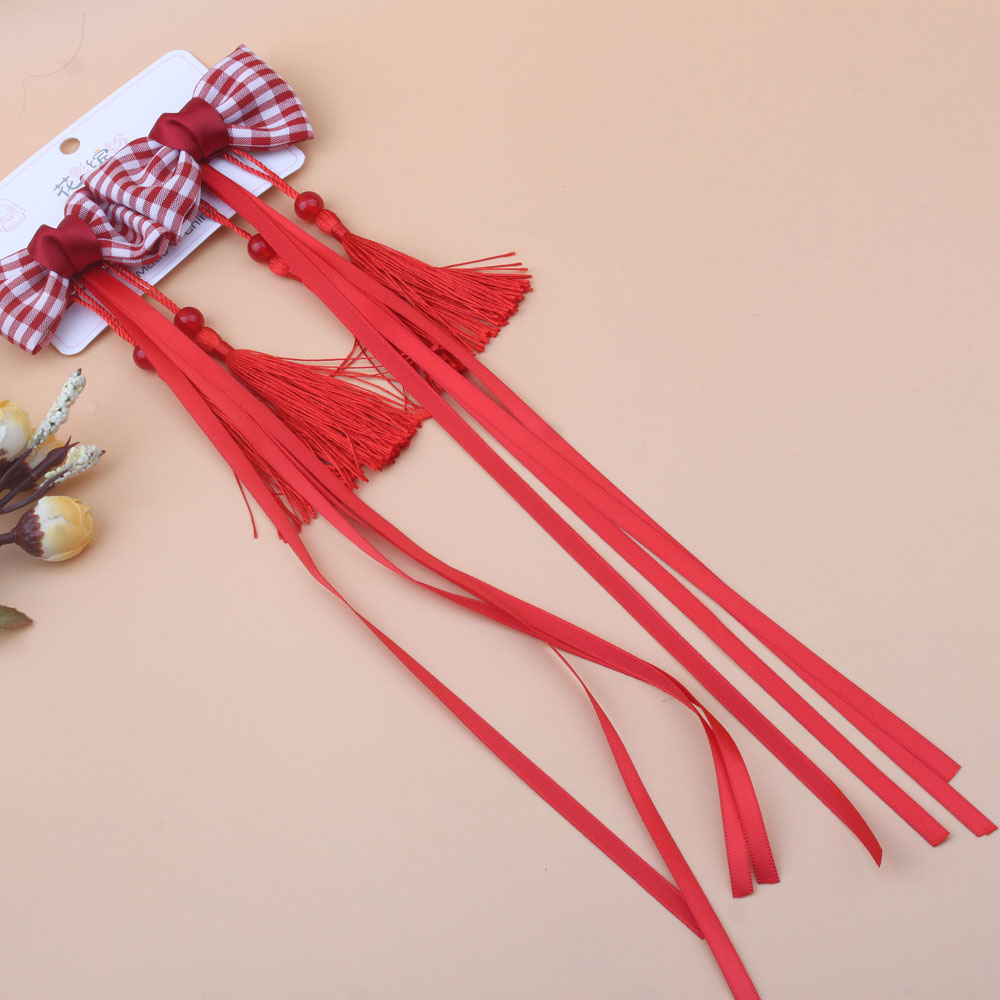Hanfu headwear, children's ancient costume hair accessories, Chinese elegance, Su Bu hair clips, girls' ribbon hair clips, performance accessories details Picture
