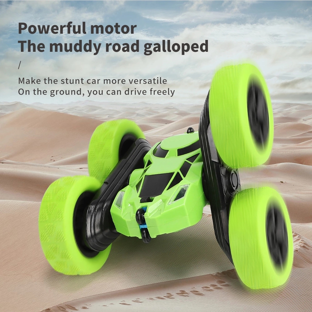 Cross-border best-selling rechargeable double-sided stunt car, 360-degree rotating, rolling, twisting, anti-drop, light remote control car, children's toy Specification drawing