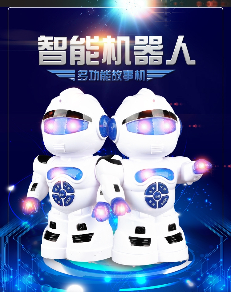 The intelligent early education story machine T1 robot, a multi-functional children's electric toy, is selling well at the street stall as a learning machine gift full figure
