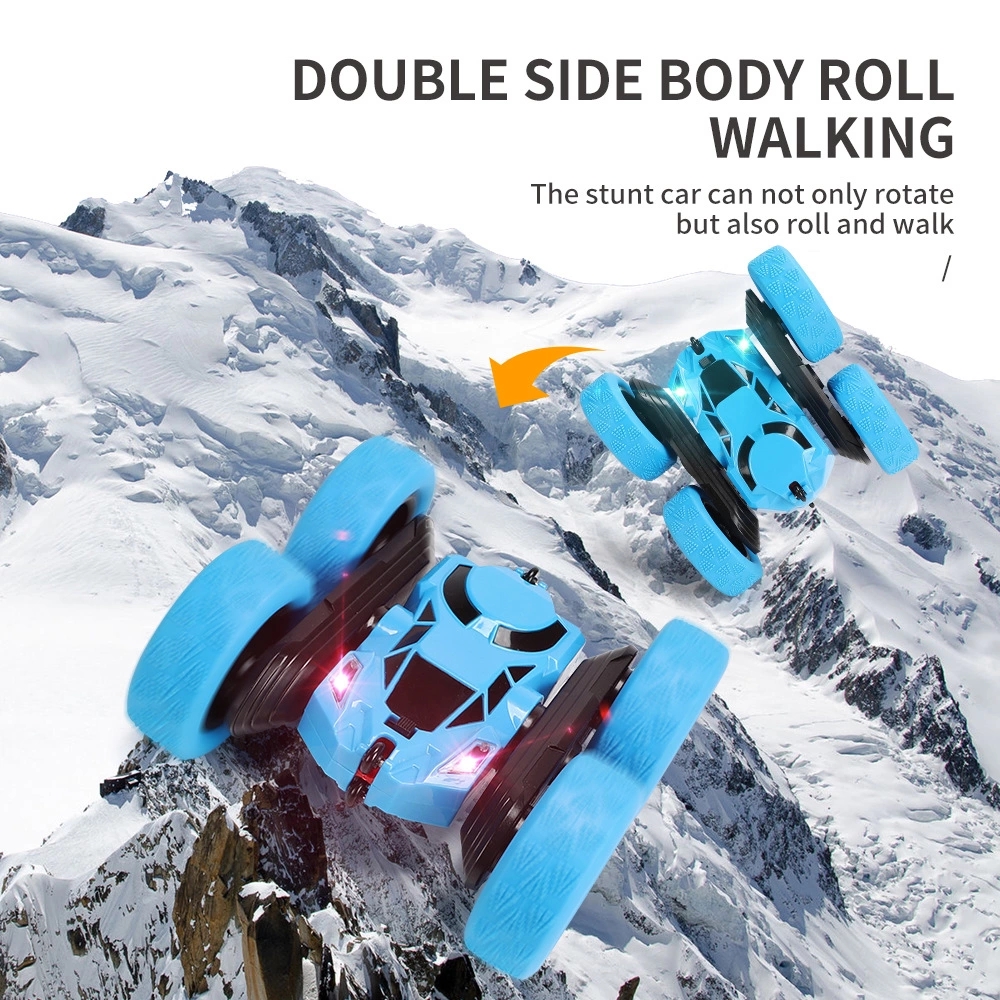 Cross-border best-selling rechargeable double-sided stunt car, 360-degree rotating, rolling, twisting, anti-drop, light remote control car, children's toy details Picture