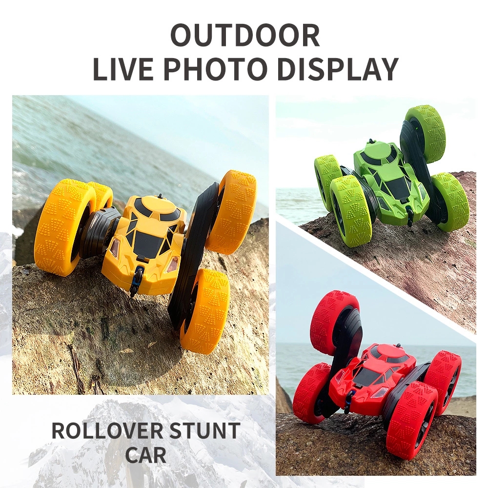 Cross-border best-selling rechargeable double-sided stunt car, 360-degree rotating, rolling, twisting, anti-drop, light remote control car, children's toy full figure