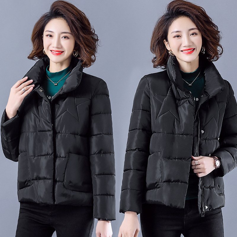 2020 Thickened large-sized warm stand-up collar Korean-style stylish and fashionable women's short loose down cotton jacket Application Scenario