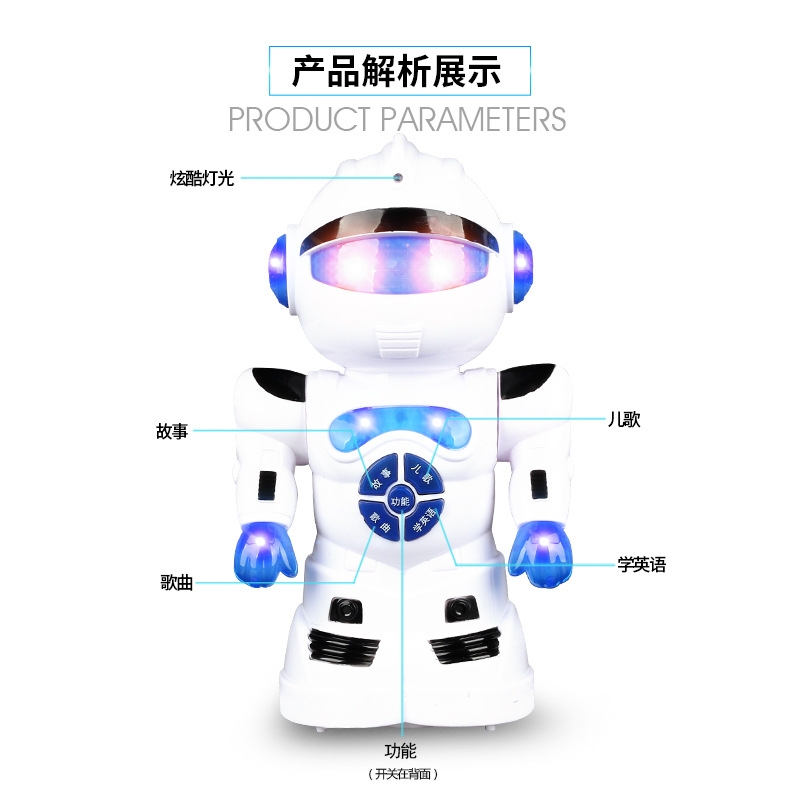 The intelligent early education story machine T1 robot, a multi-functional children's electric toy, is selling well at the street stall as a learning machine gift details Picture