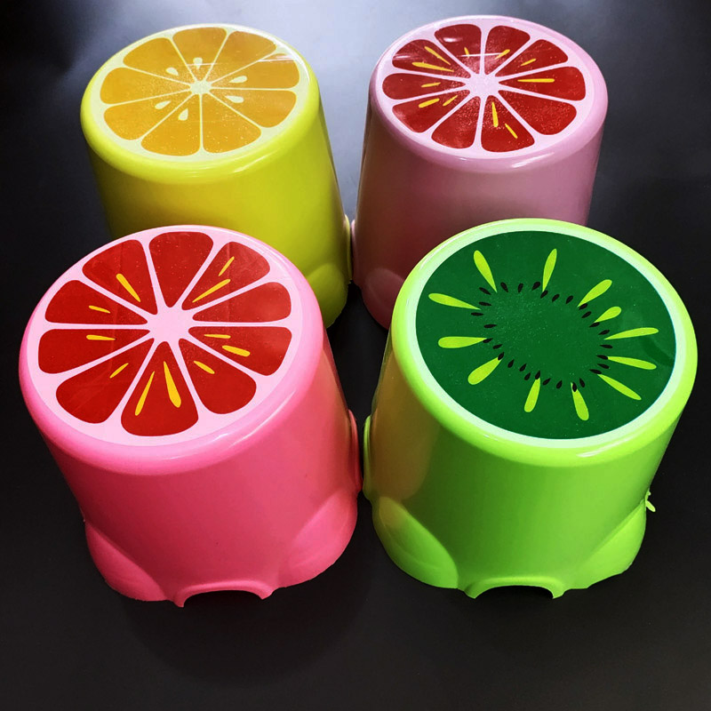 I2346 Fruit cylinder children's Stool, Stool, household stool, cartoon anti-slip foot rubber stool, 2 yuan store supply Specification image