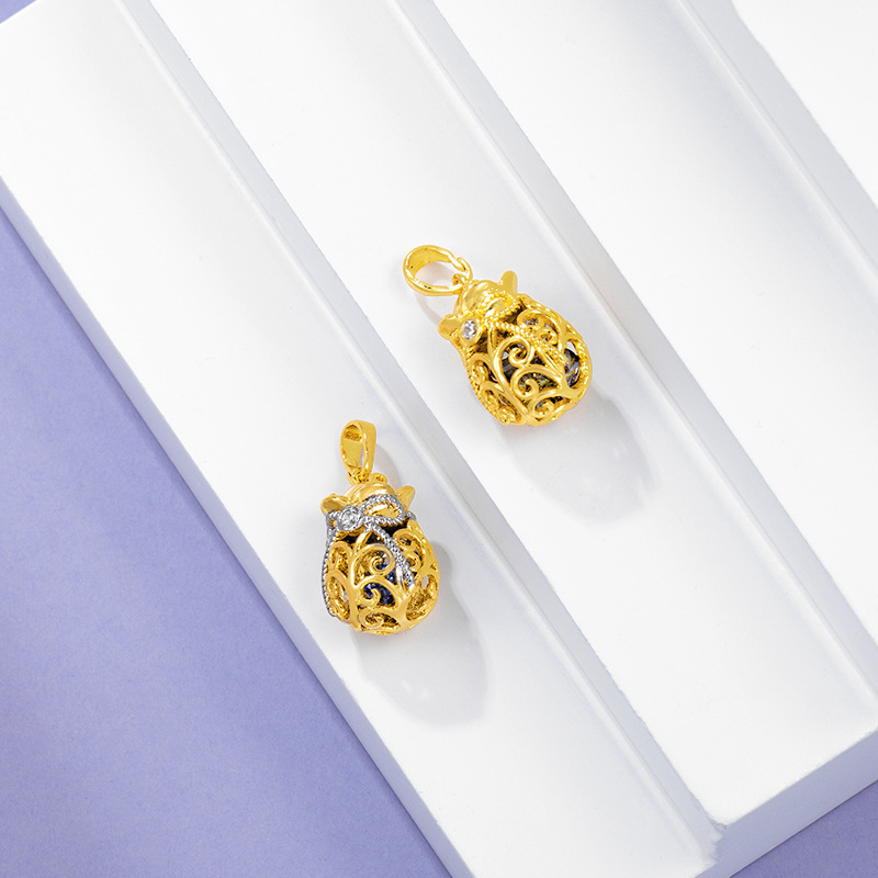 Xuping Jewelry Zircon lucky Bag Pendant with retro 24k gold plating, factory direct sale pendant for women AP8080708 details Picture