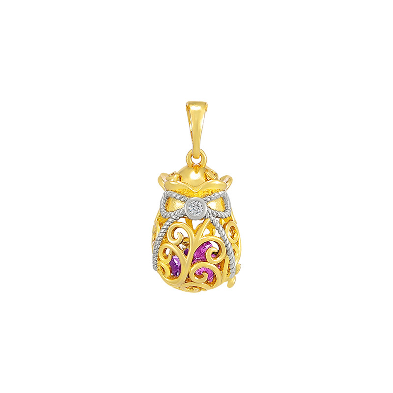 Xuping Jewelry Zircon lucky Bag Pendant with retro 24k gold plating, factory direct sale pendant for women AP8080708 Item Picture
