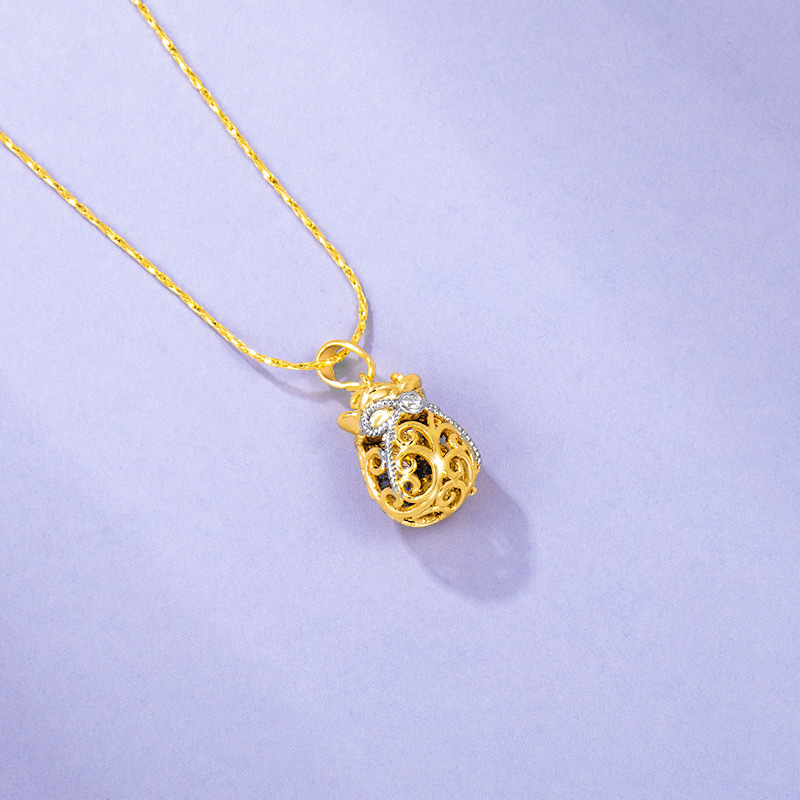 Xuping Jewelry Zircon lucky Bag Pendant with retro 24k gold plating, factory direct sale pendant for women AP8080708 Specification image