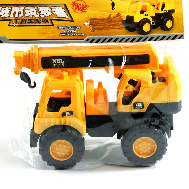 Five types of engineering vehicle model toys, dump trucks, garbage trucks, cranes, excavators and other toys are selling well at the street stall Item Picture