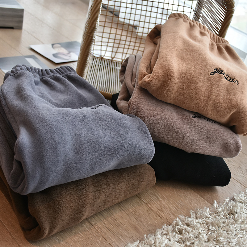 【 Home Warm Pants 】 Women's winter casual pants and pajama pants can be worn on the outside. They are fleece, thickened, loose, and come in five colors for the winter in ins