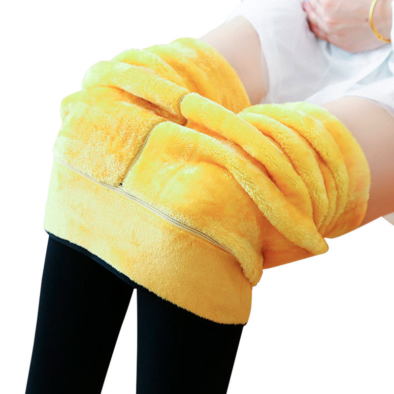 【 1000g 】 Golden fleece leggings for women in winter, thickened with fleece, high-waisted outerwear, warm one-piece cotton pants Item Picture
