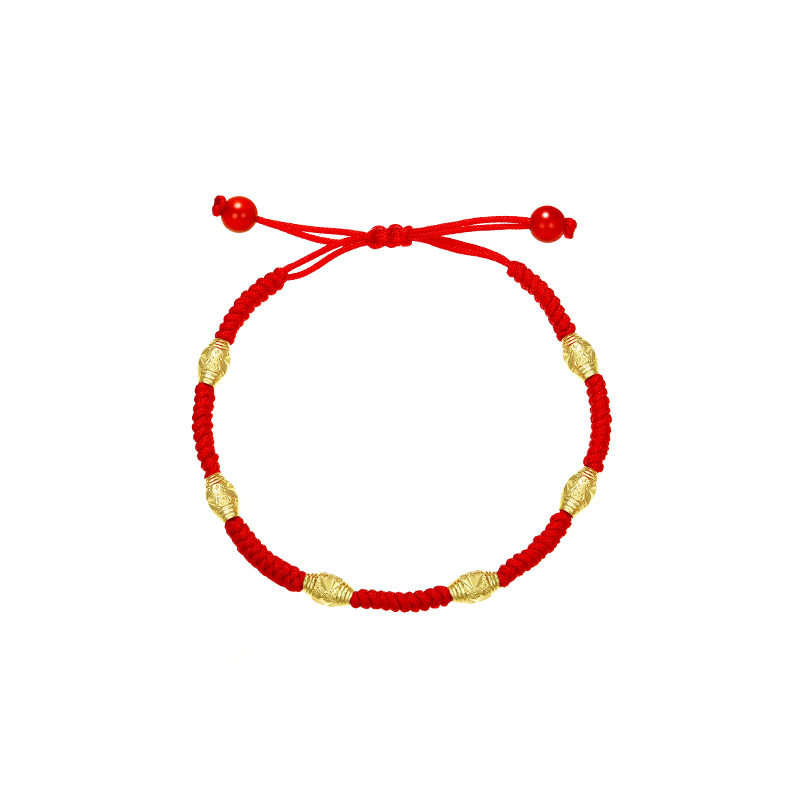Xuping Jewelry 24K gold-plated retro bracelet for women, pure hand-woven red string bracelet AB81701 Item Picture