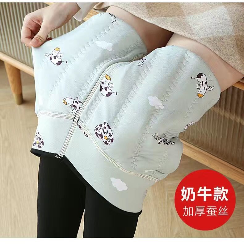 Silk cotton pants, women's winter thickened fleece leggings, one-piece outerwear pants, Northeast extra thick warm pants, wool women's high waist details Picture