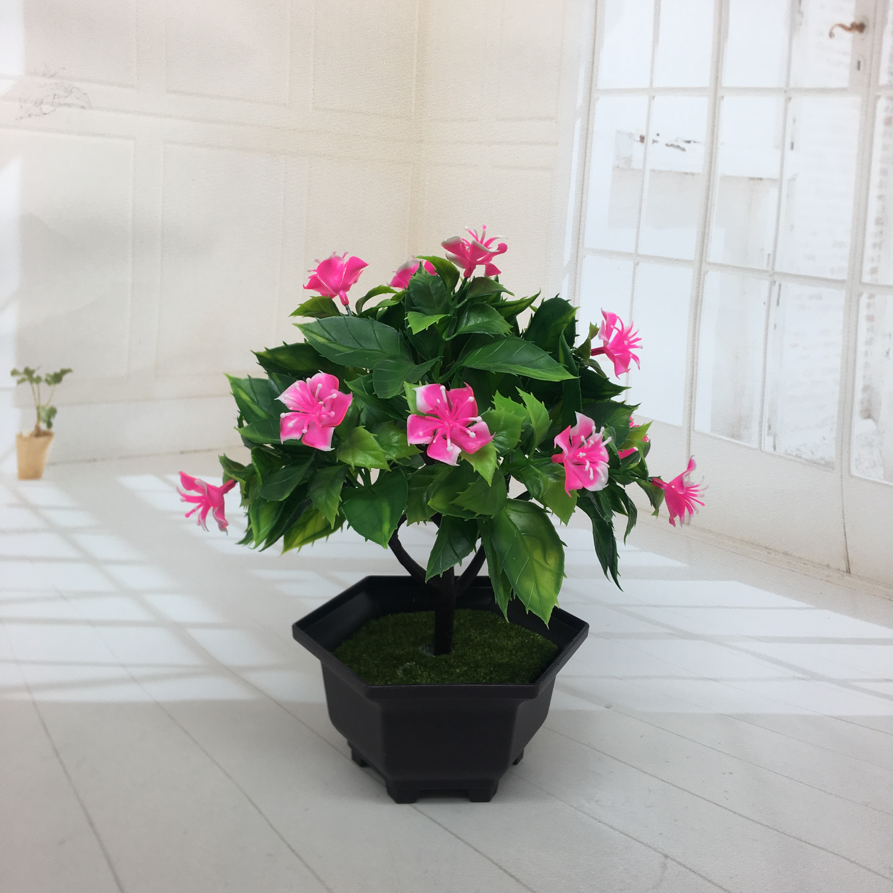 Mini artificial bonsai flowers, small potted plants, factory direct sales of artificial flower plants