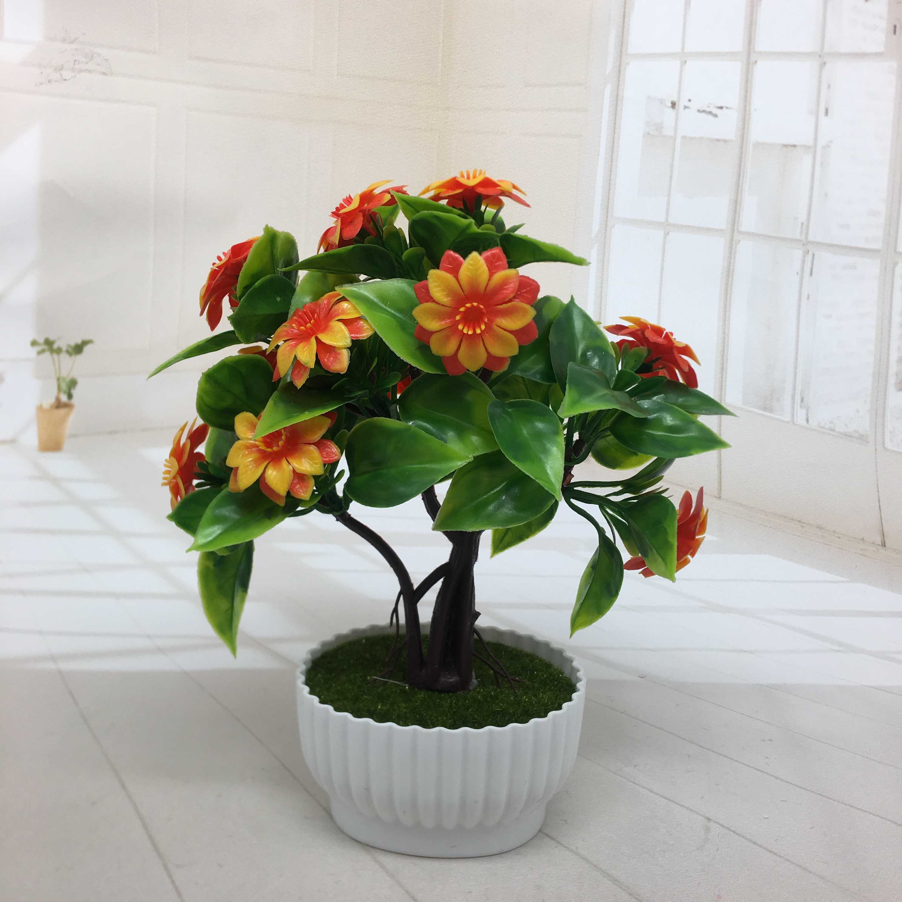 Mini artificial bonsai flowers, small potted plants, factory direct sales of artificial flower plants details Picture