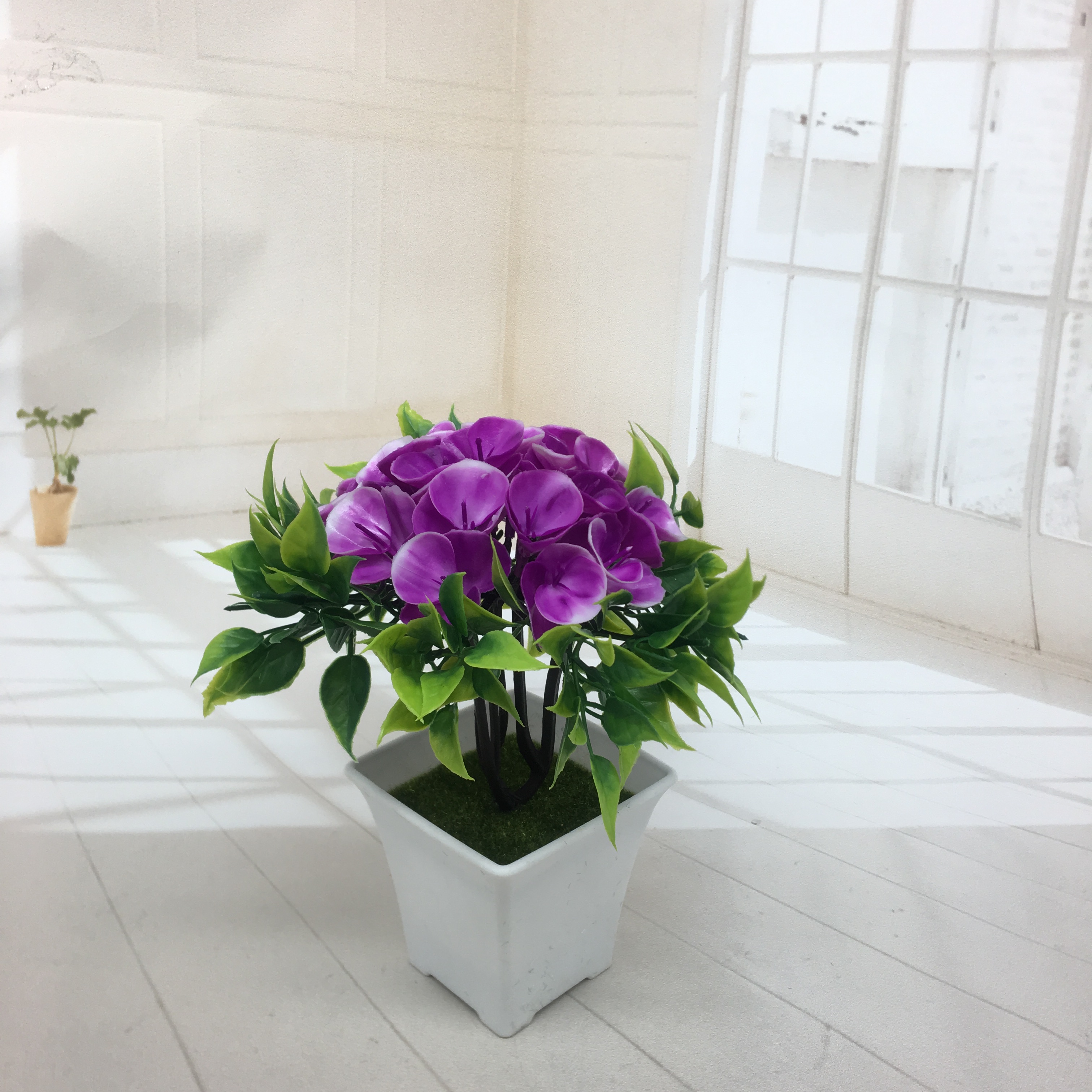 Mini artificial bonsai flowers, small potted plants, factory direct sales of artificial flower plants Application Scenario