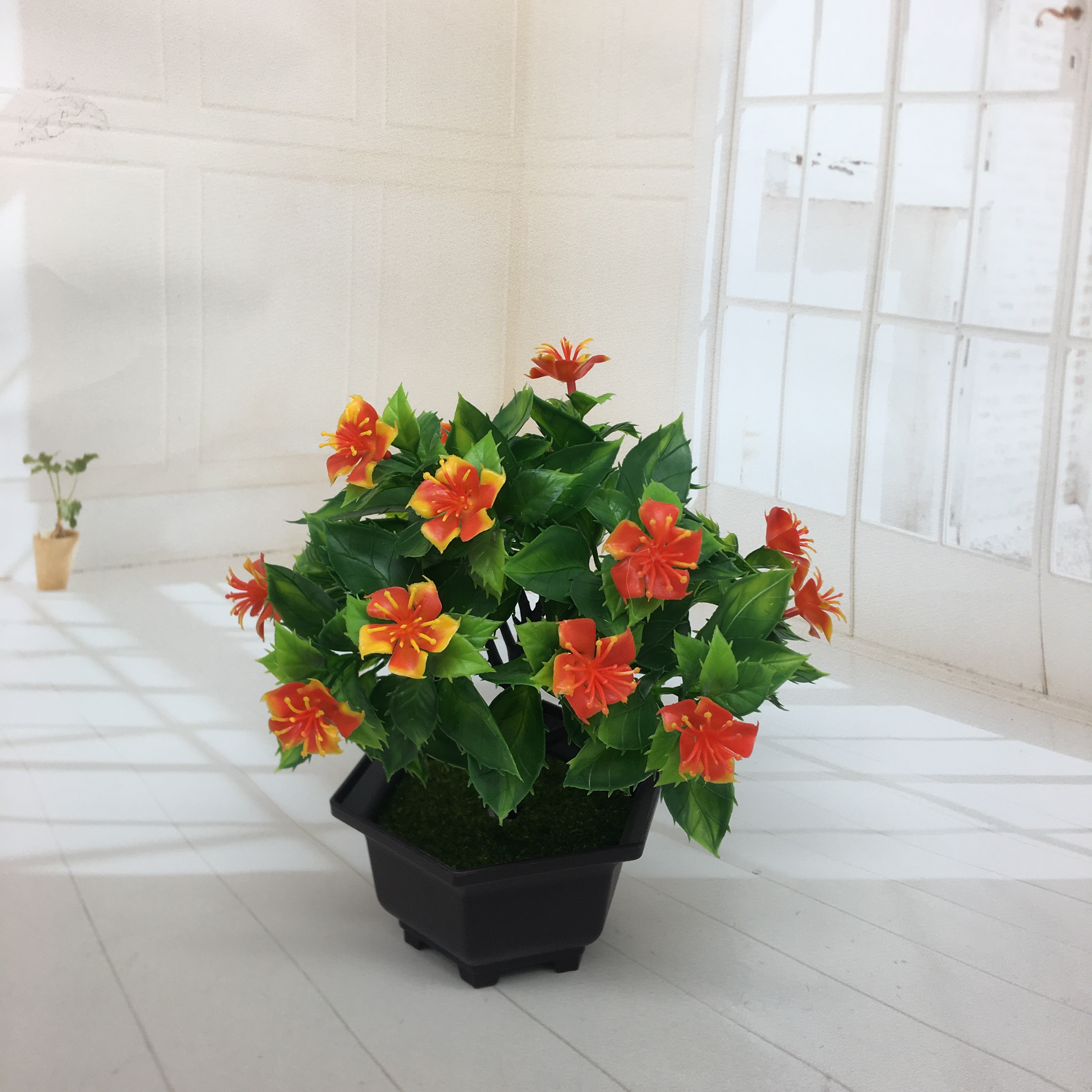 Mini artificial bonsai flowers, small potted plants, factory direct sales of artificial flower plants Application Scenario