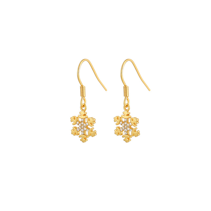 Xuping Jewelry's ins fashion new snowflake earrings, 24K gold plated, wholesale earrings for women, AE52101 Item Picture