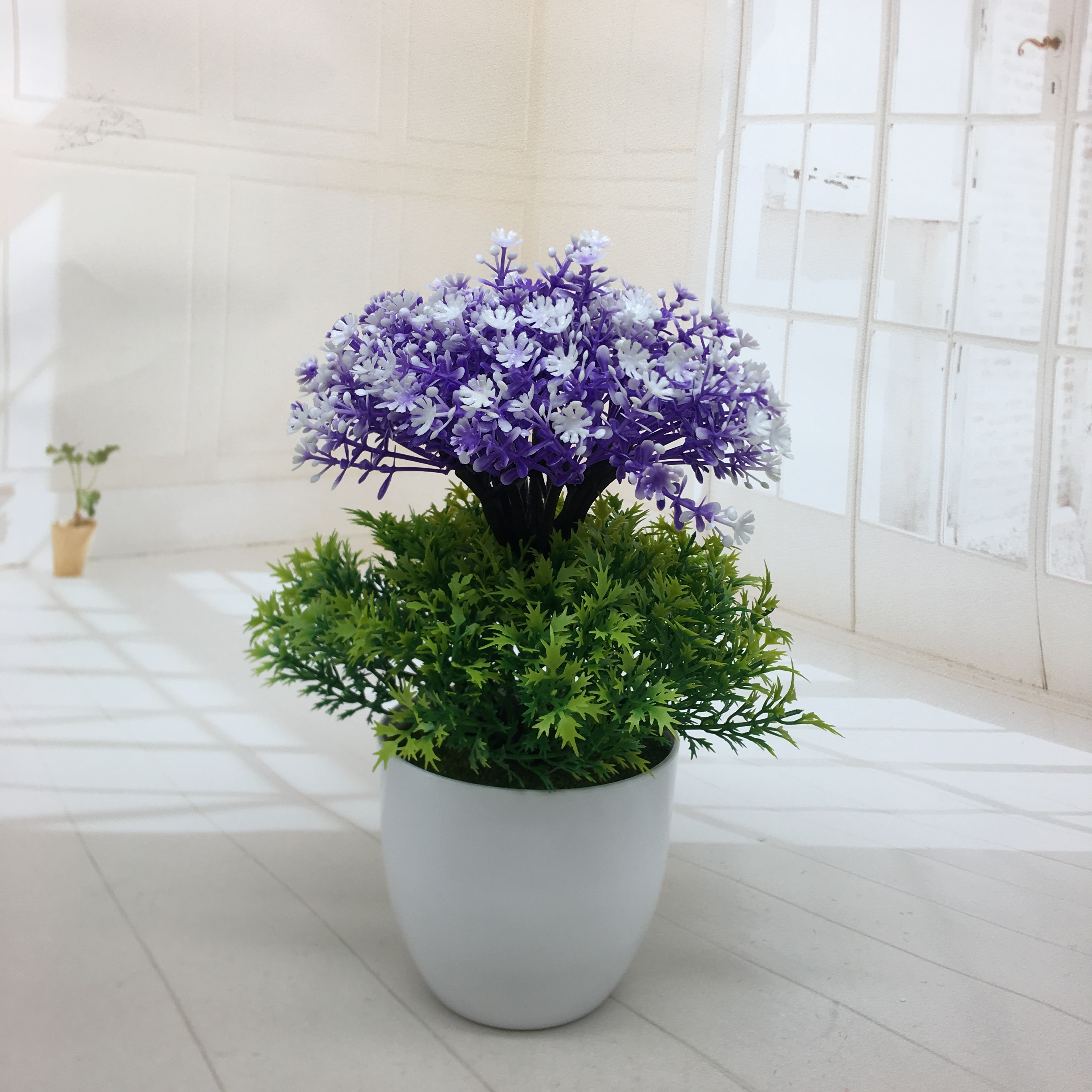 Mini artificial bonsai flowers, small potted plants, factory direct sales of artificial flower plants details Picture