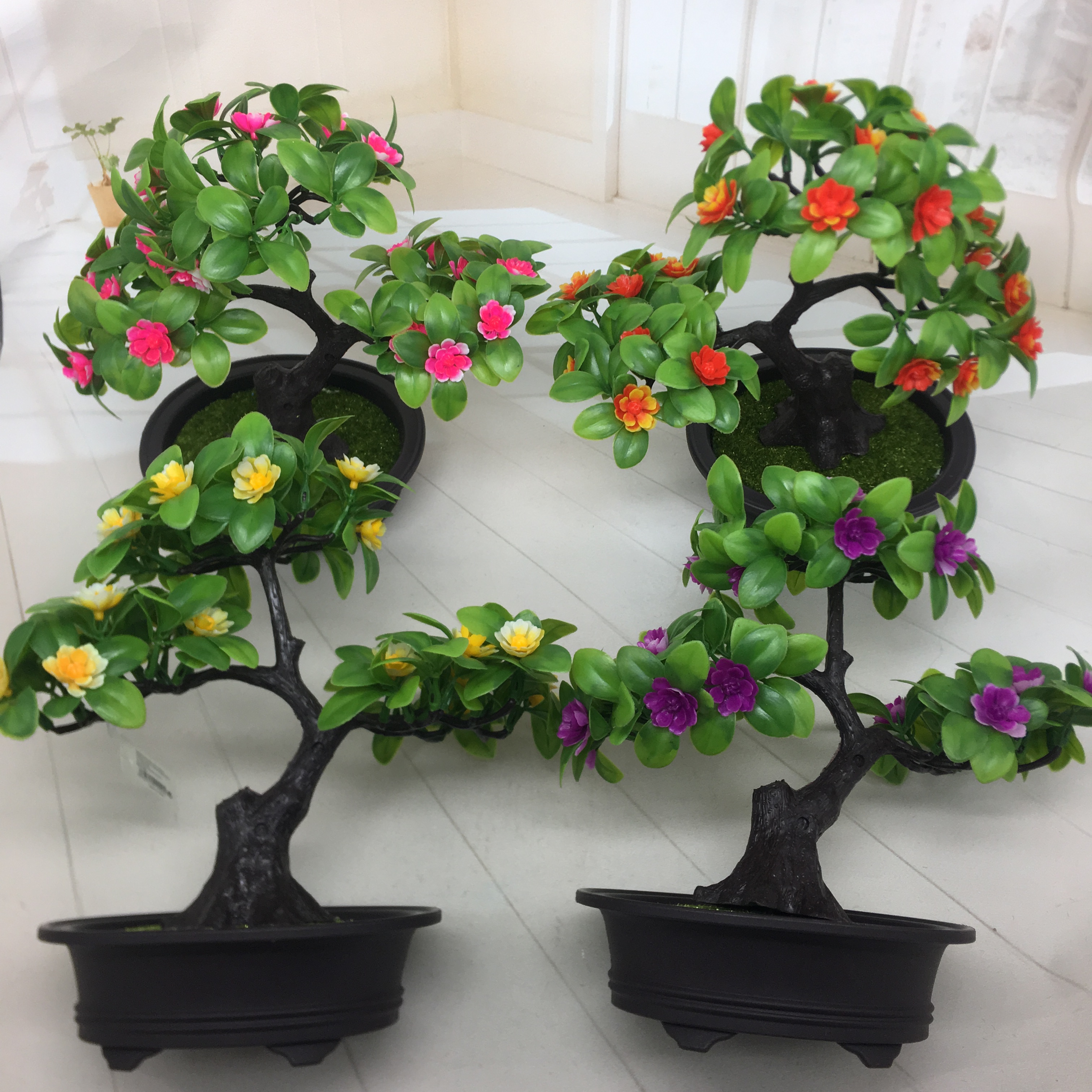 Mini artificial bonsai flowers, small potted plants, factory direct sales of artificial flower plants Item Picture