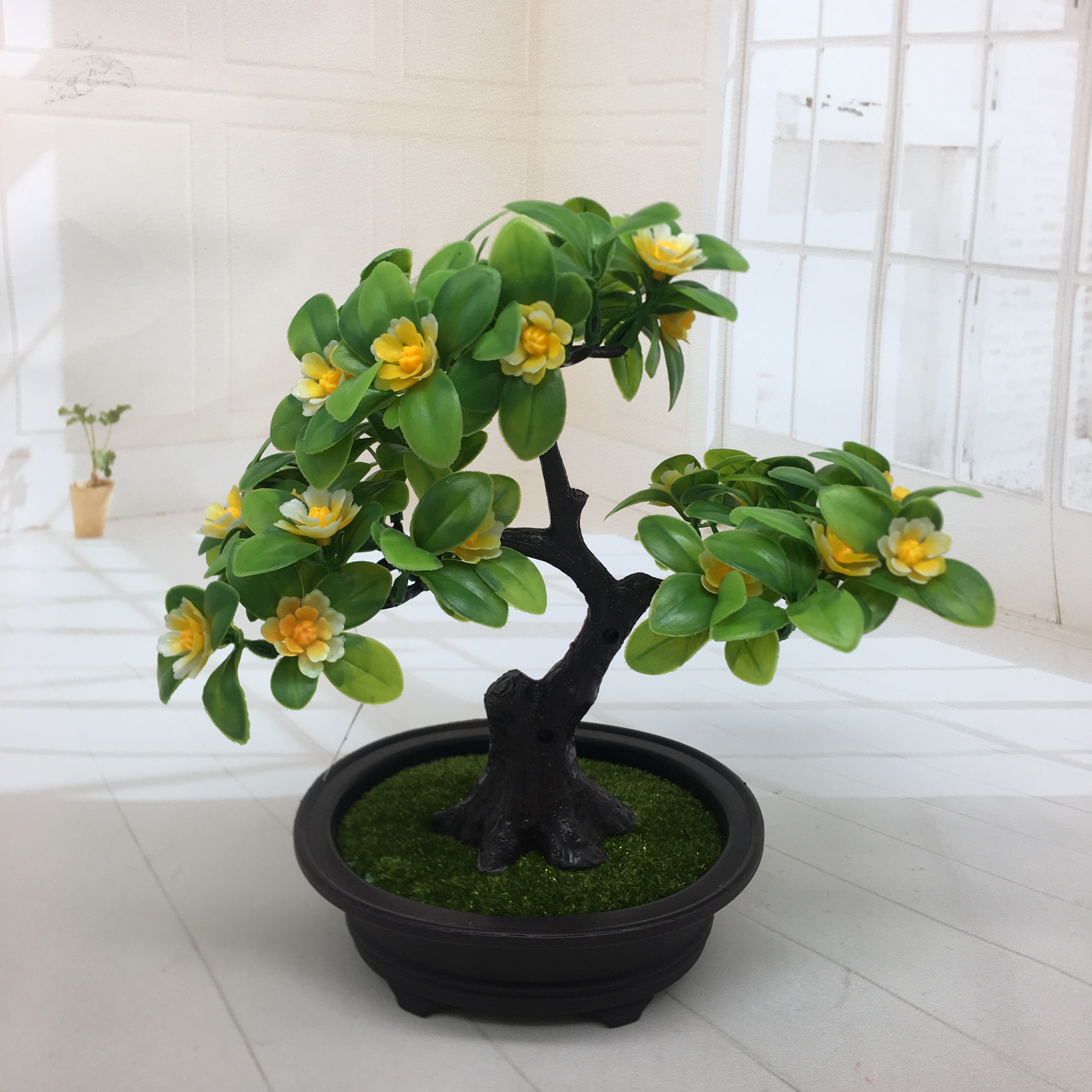 Mini artificial bonsai flowers, small potted plants, factory direct sales of artificial flower plants Specification image