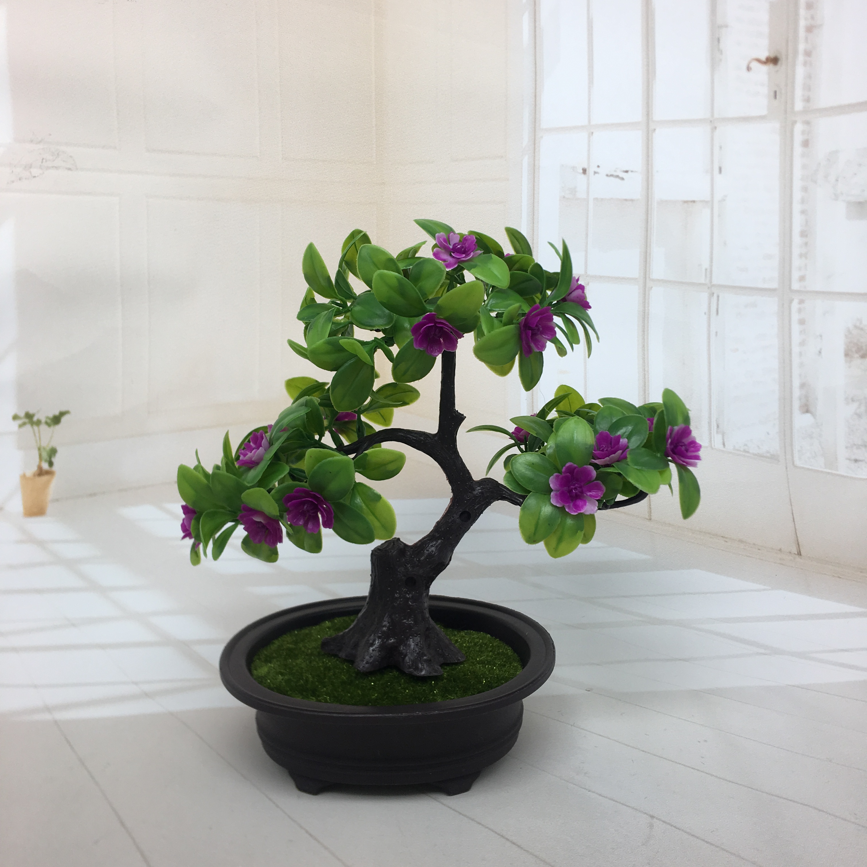 Mini artificial bonsai flowers, small potted plants, factory direct sales of artificial flower plants Application Scenario