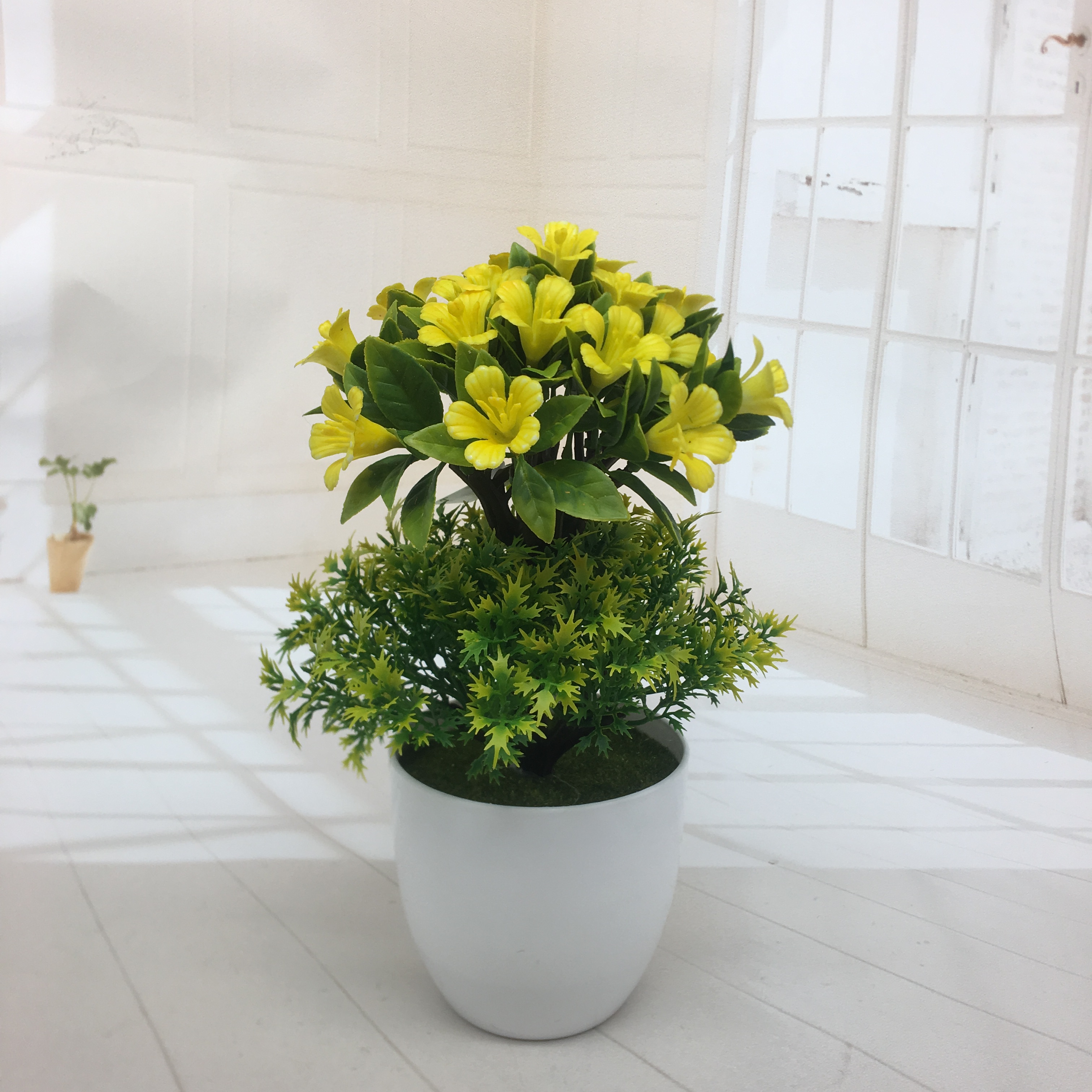 Mini artificial bonsai flowers, small potted plants, factory direct sales of artificial flower plants details Picture